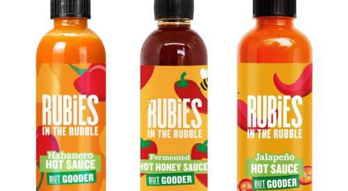 hree bottles from the Rubies in the Rubble launch range of hot sauces